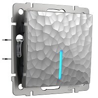 Переключатель с подсветкой без рамки Werkel Hammer 1-кл. проходной серебряный